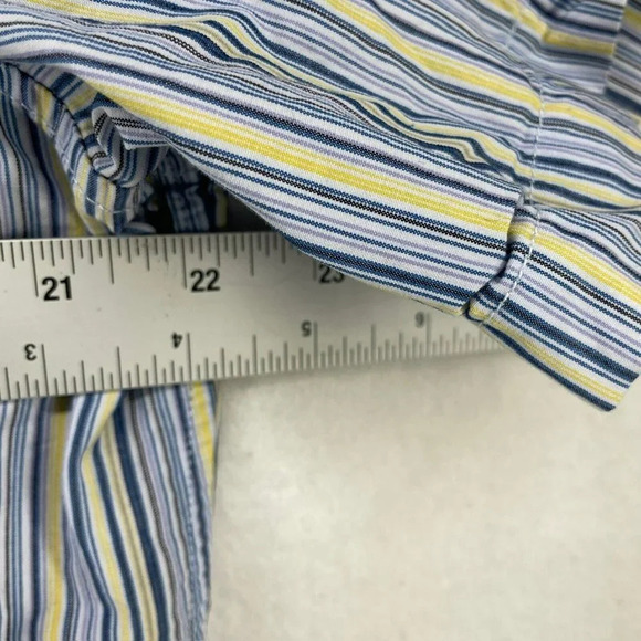 Banana Republic Button-Up Shirt Men's M Blue Yellow Classic Fit Striped Collared - Picture 3 of 12